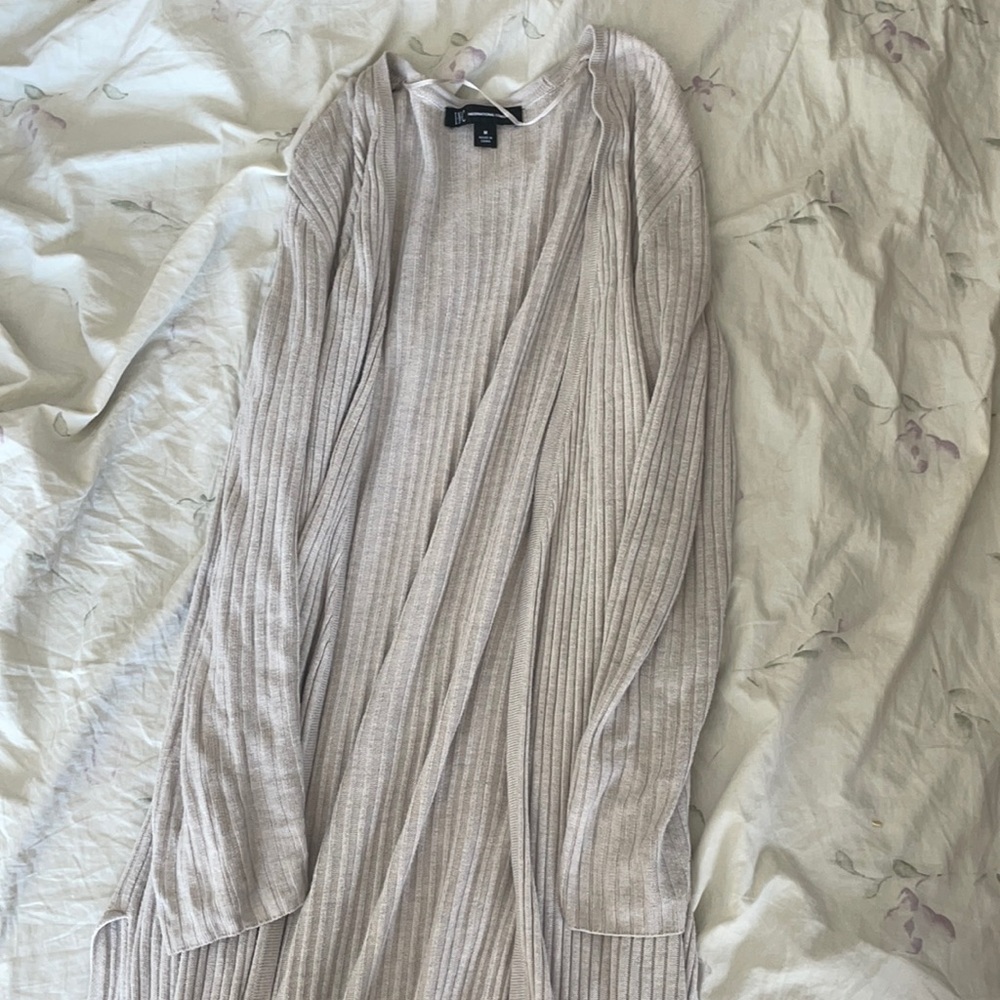 Light tan or oatmeal cardigan